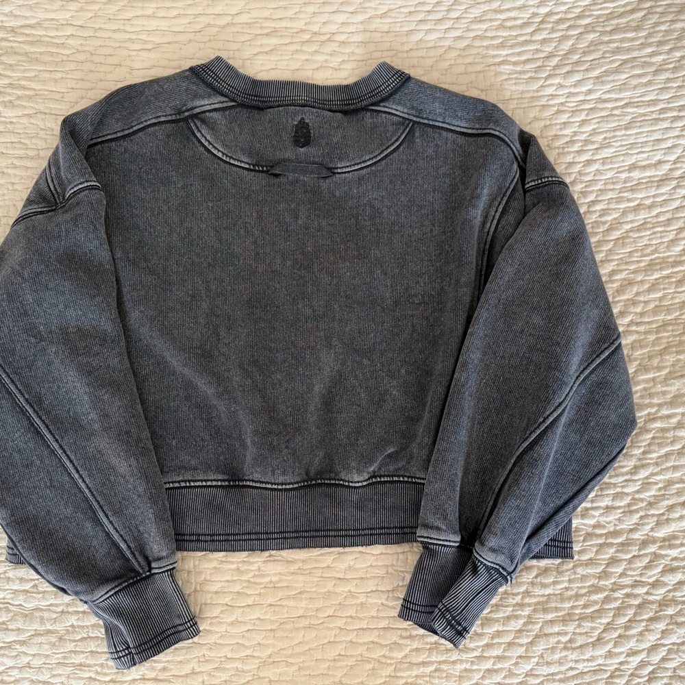 Free People Dark Gray Sweatshirt Size XS - Picture 3 of 7